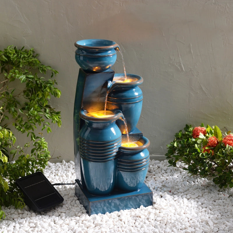 Efflux - Solar 4 Tier Bowls Lighting Water Feature