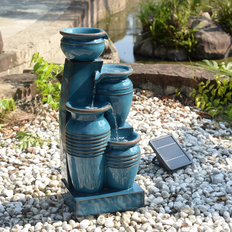 Efflux - Solar 4 Tier Bowls Lighting Water Feature