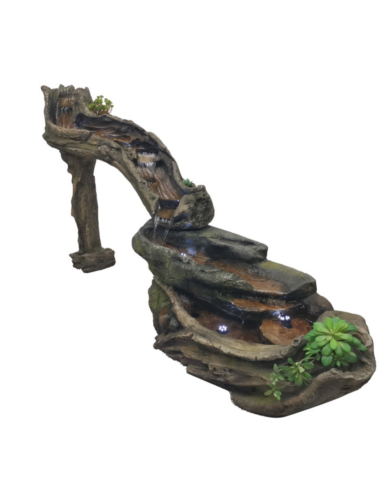 Wisp - Log Rock Lighting Water Feature Fountain 96cm