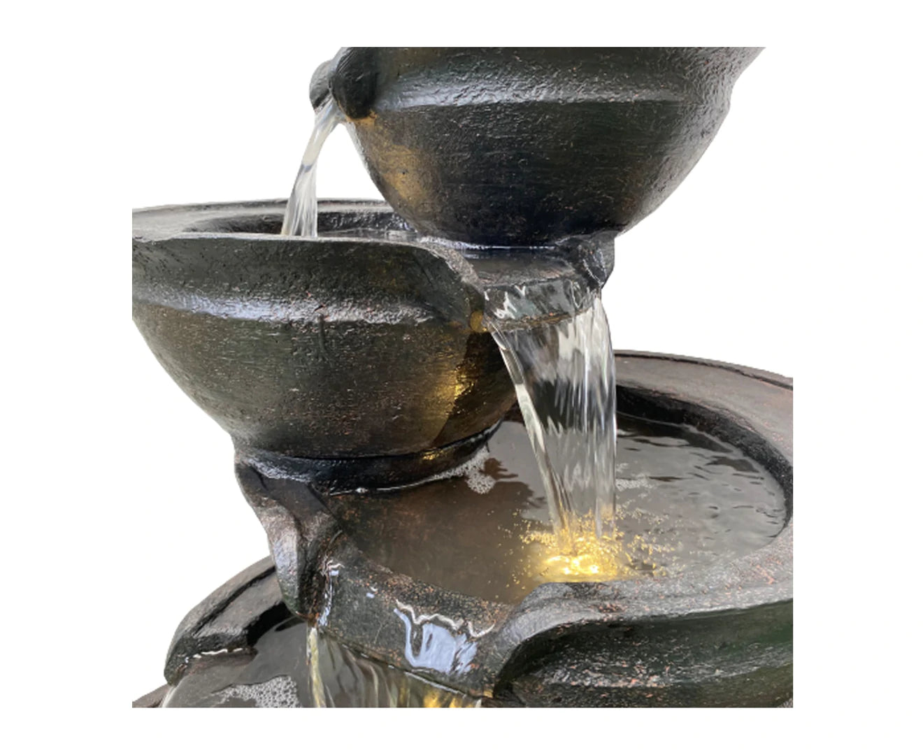 Purl- Cascading Lighting 6 Bowls Waterfalls Water Feature