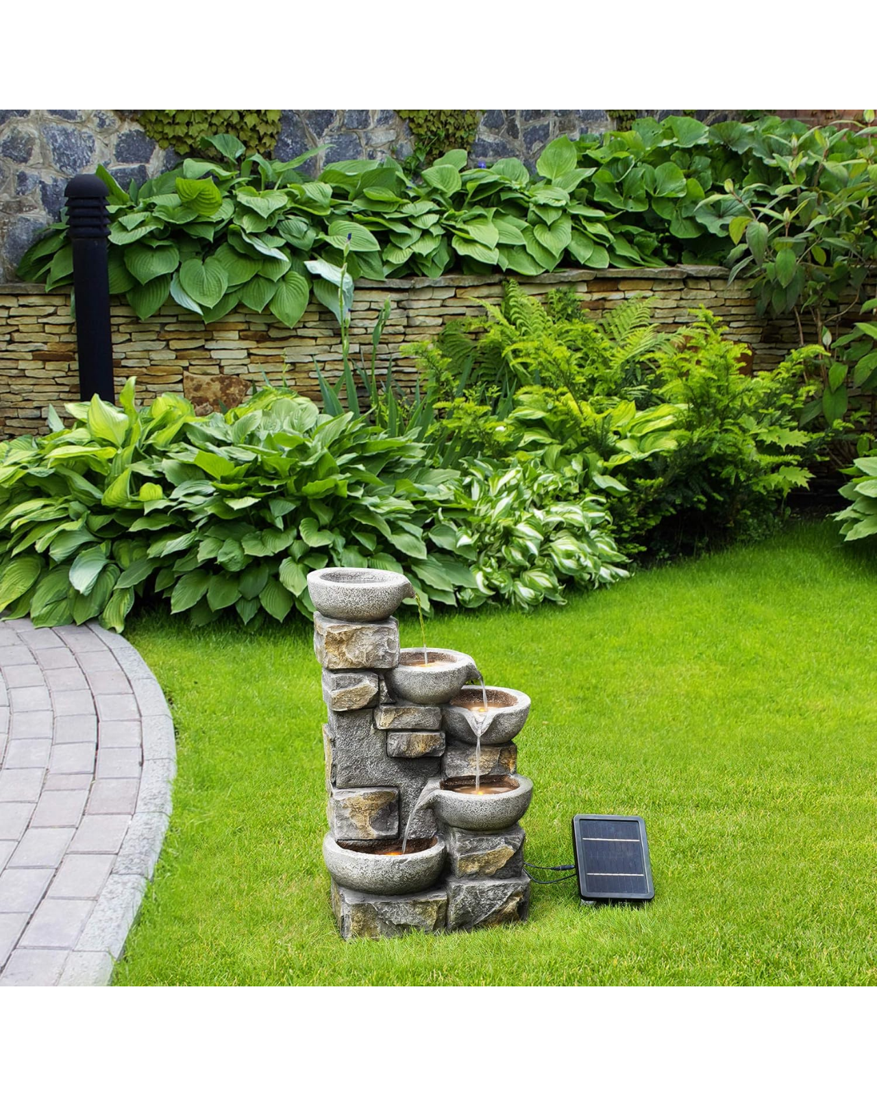 Jet - Solar 5 Tier Bowls Lighting Water Feature Fountain