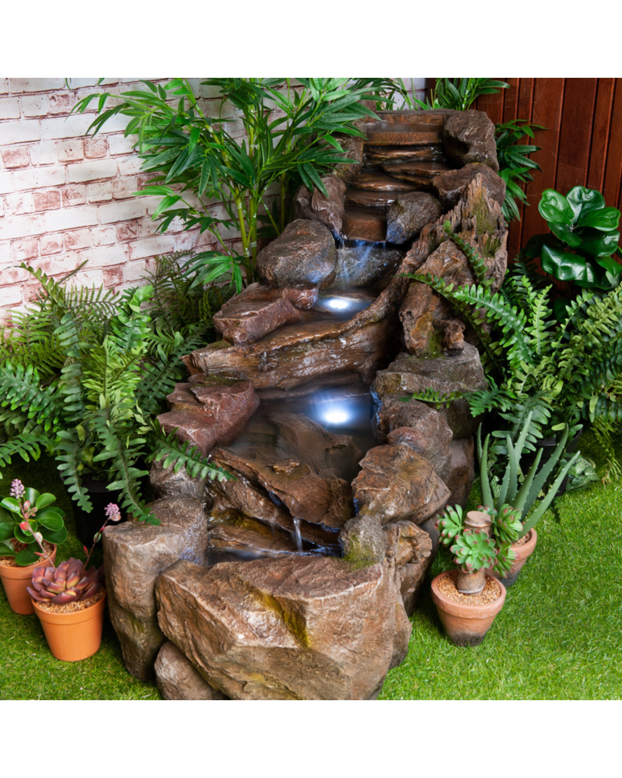 Veer - Log Rock Lighting Water Feature Fountain 68cm