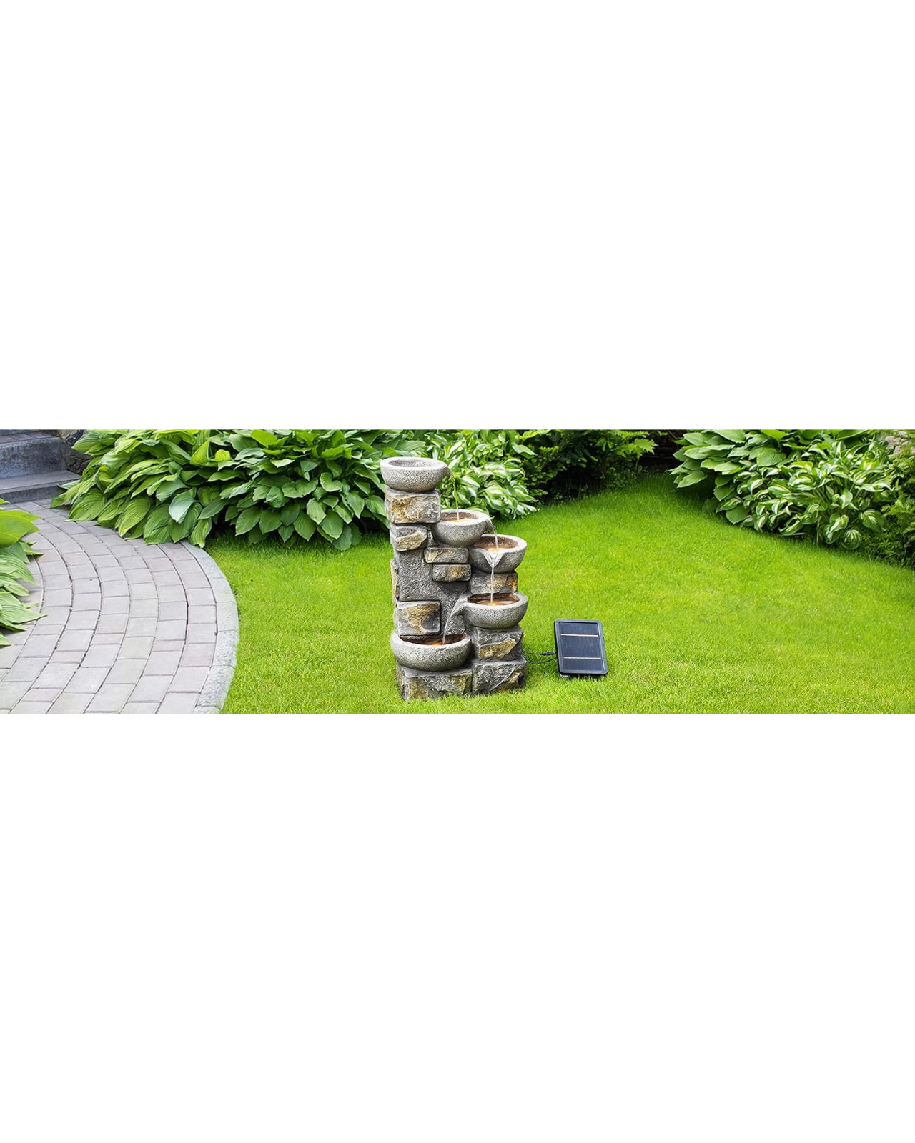 Jet - Solar 5 Tier Bowls Lighting Water Feature Fountain