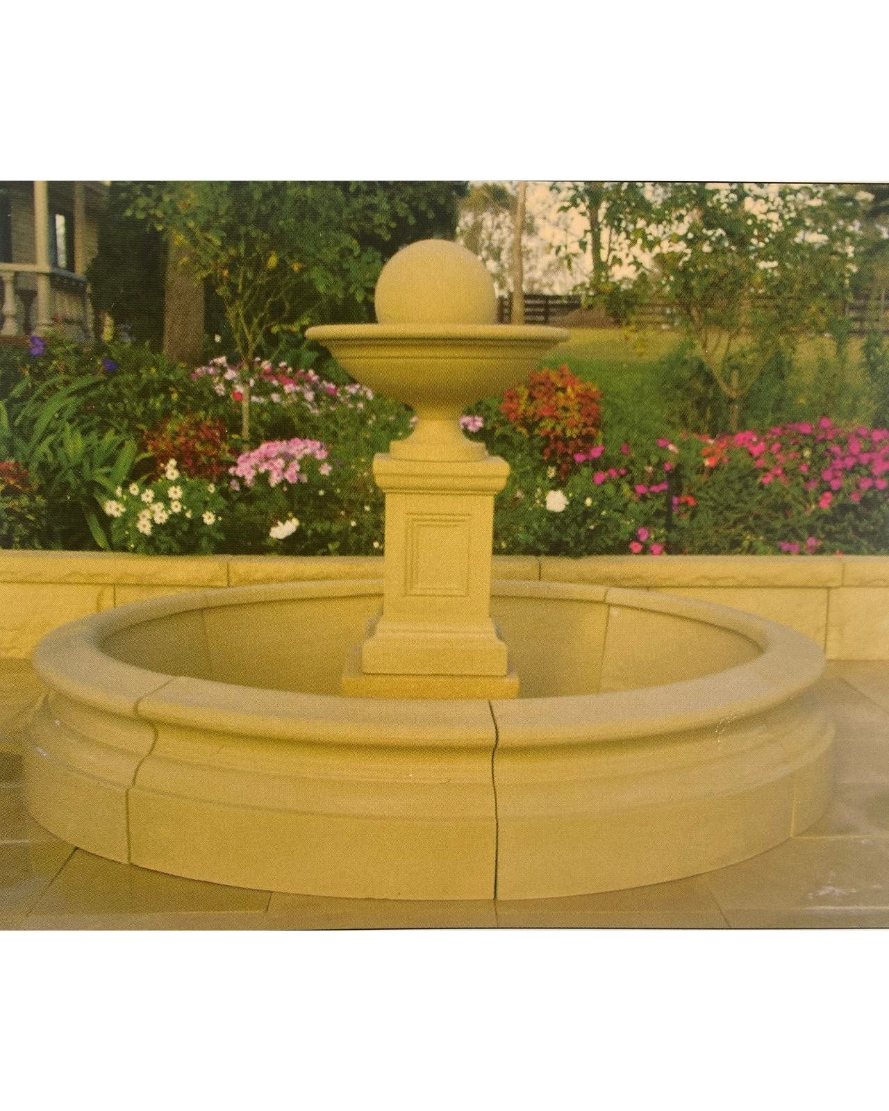 Aurata - Concrete Limestone Garden Water Feature Pond in garden setting