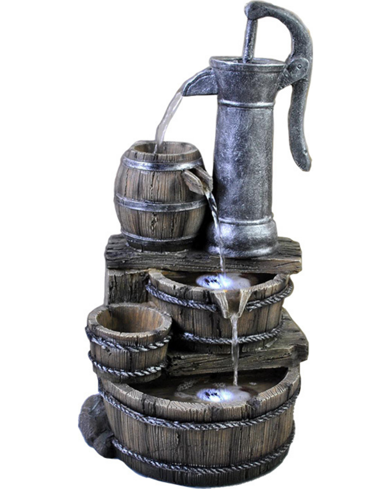 Riffle - Hand Pump Bowls Lighting Water Feature 59cm