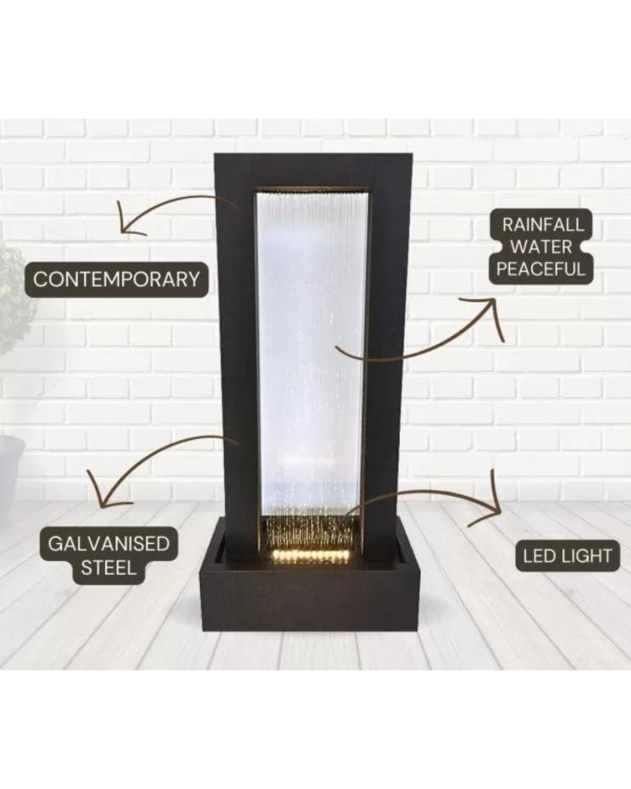 Celestia - Modern Steel Wall Water Feature Fountain