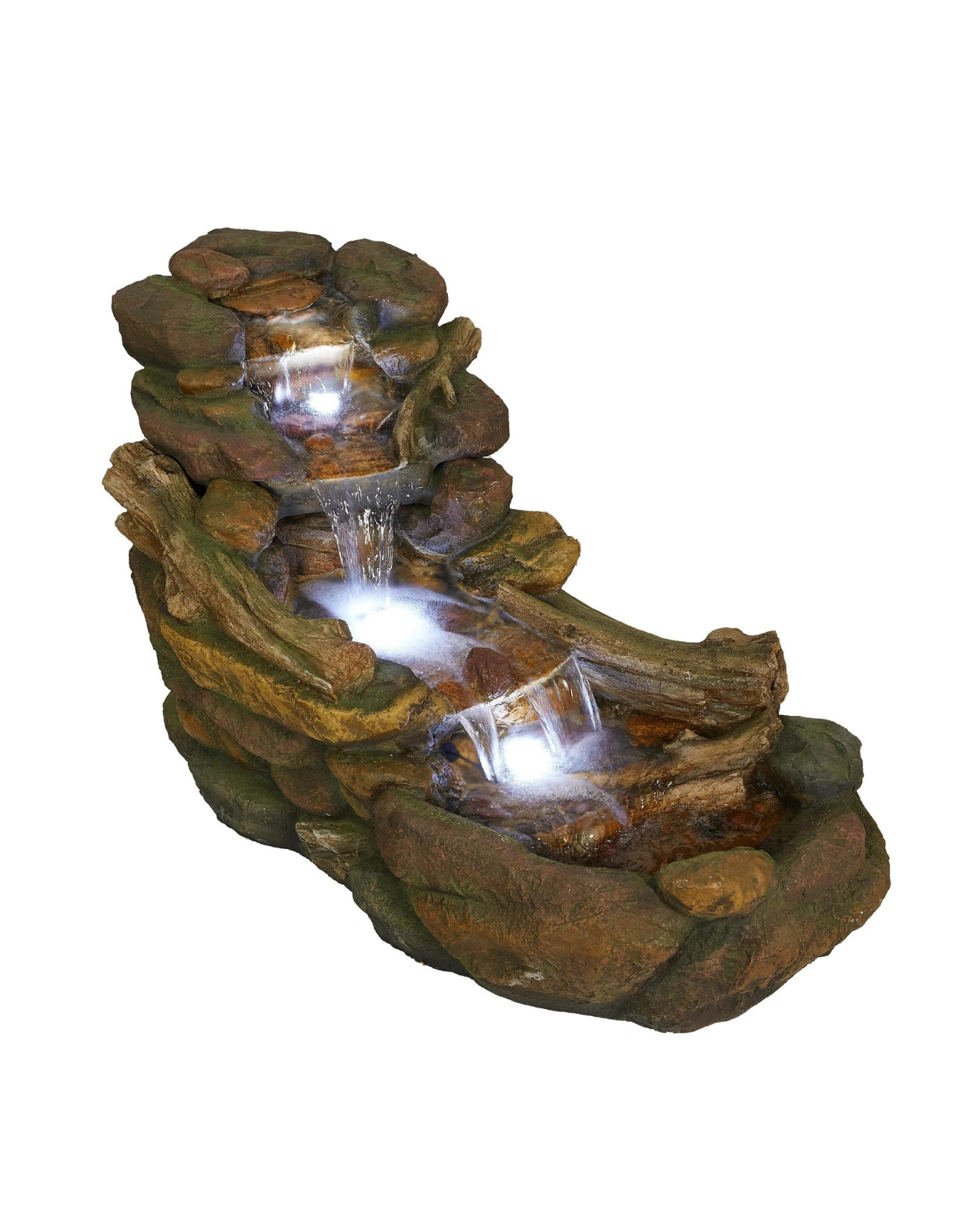 Nature Brook - Log Rock Lighting Water Feature Fountain 50cm