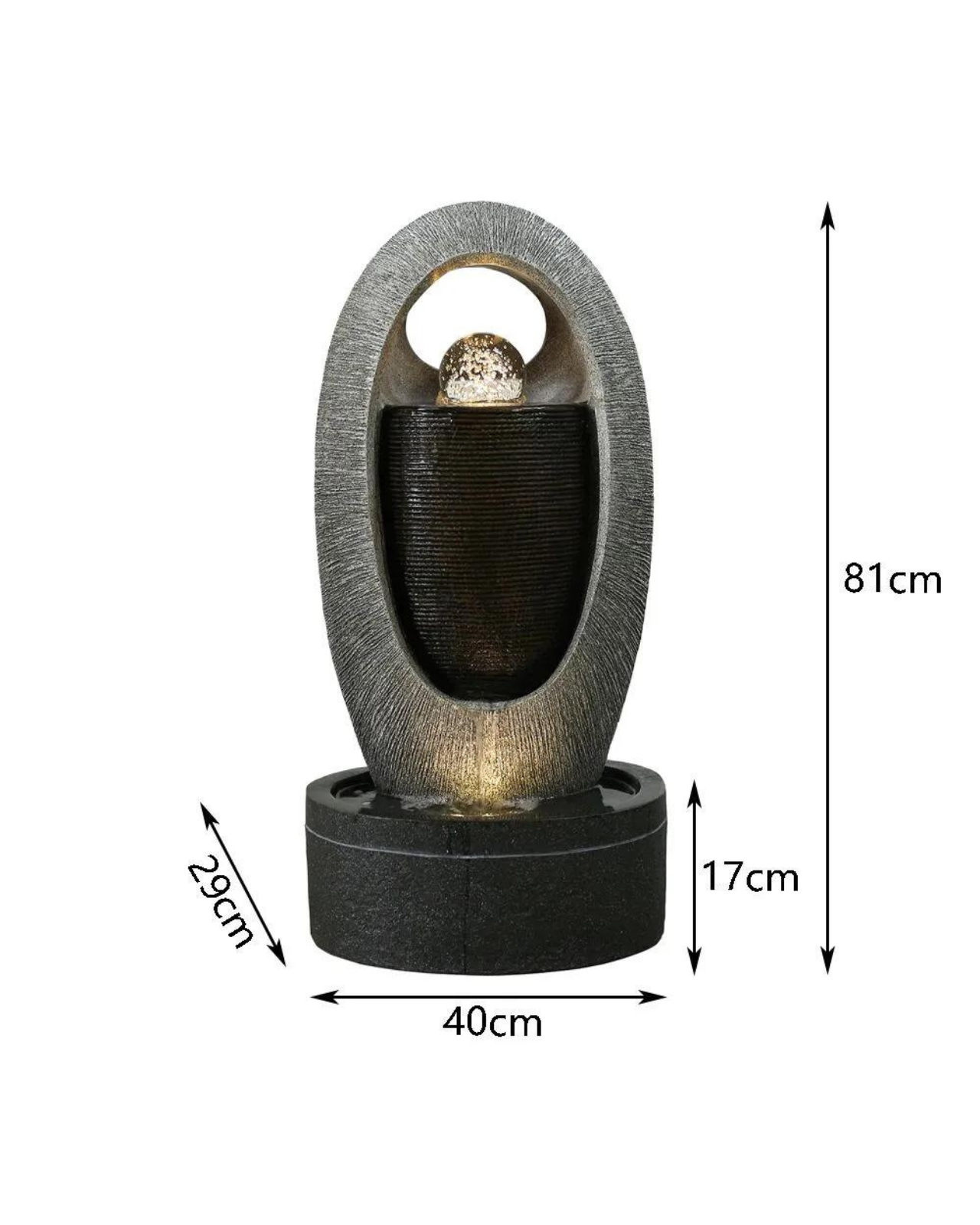 Tidiq - Sphere Ball Lighting Curve Water Feature Fountain
