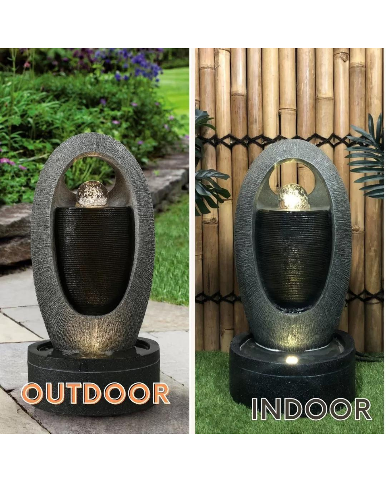 Tidiq - Sphere Ball Lighting Curve Water Feature Fountain