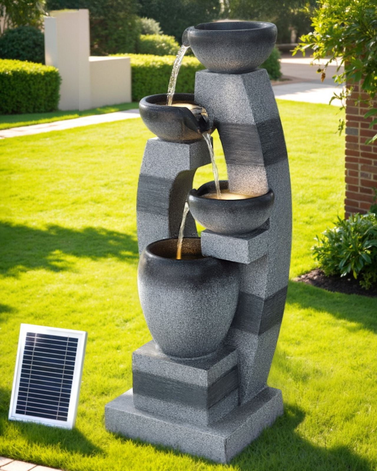 Solvata – Solar Tiered Stone Look Bowl LED Water Feature