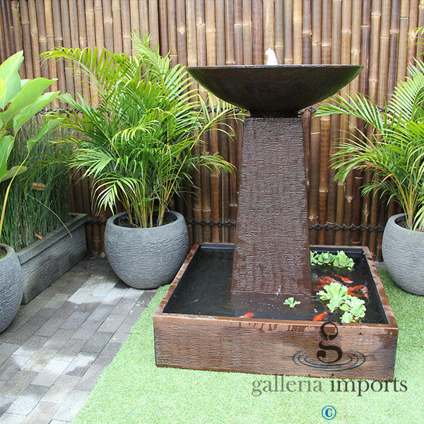 Umbul - Balinese Concrete Aquarius Tower Bowl Water Feature
