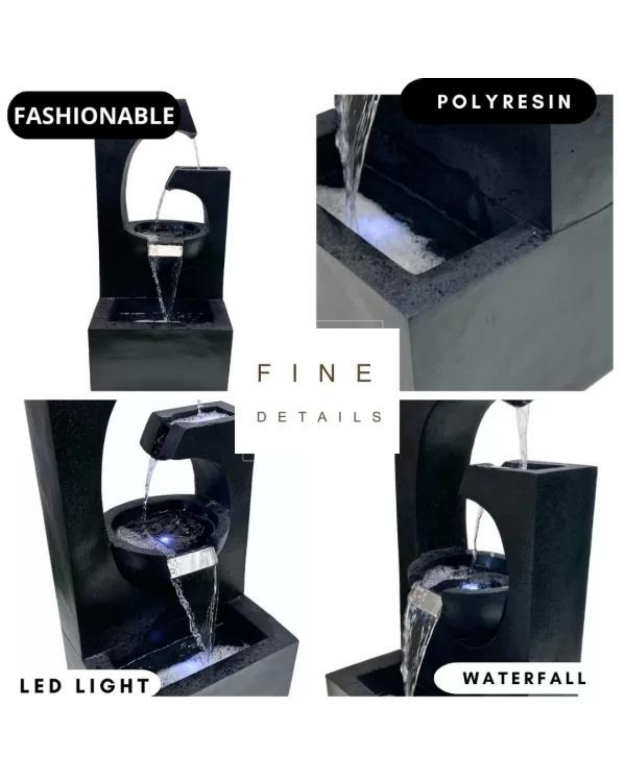 Delta - Cascading Lighting 2 Bowls Waterfall Water Feature