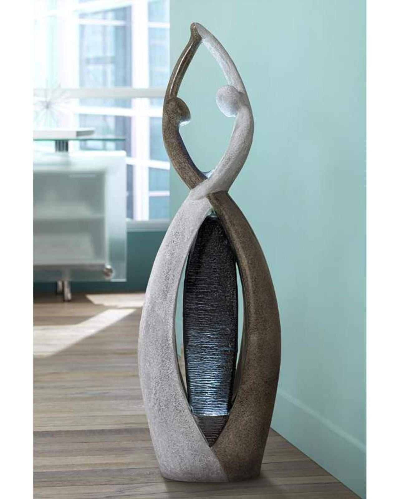 Serene Waltz - Abstract Modern LED Light Water Feature