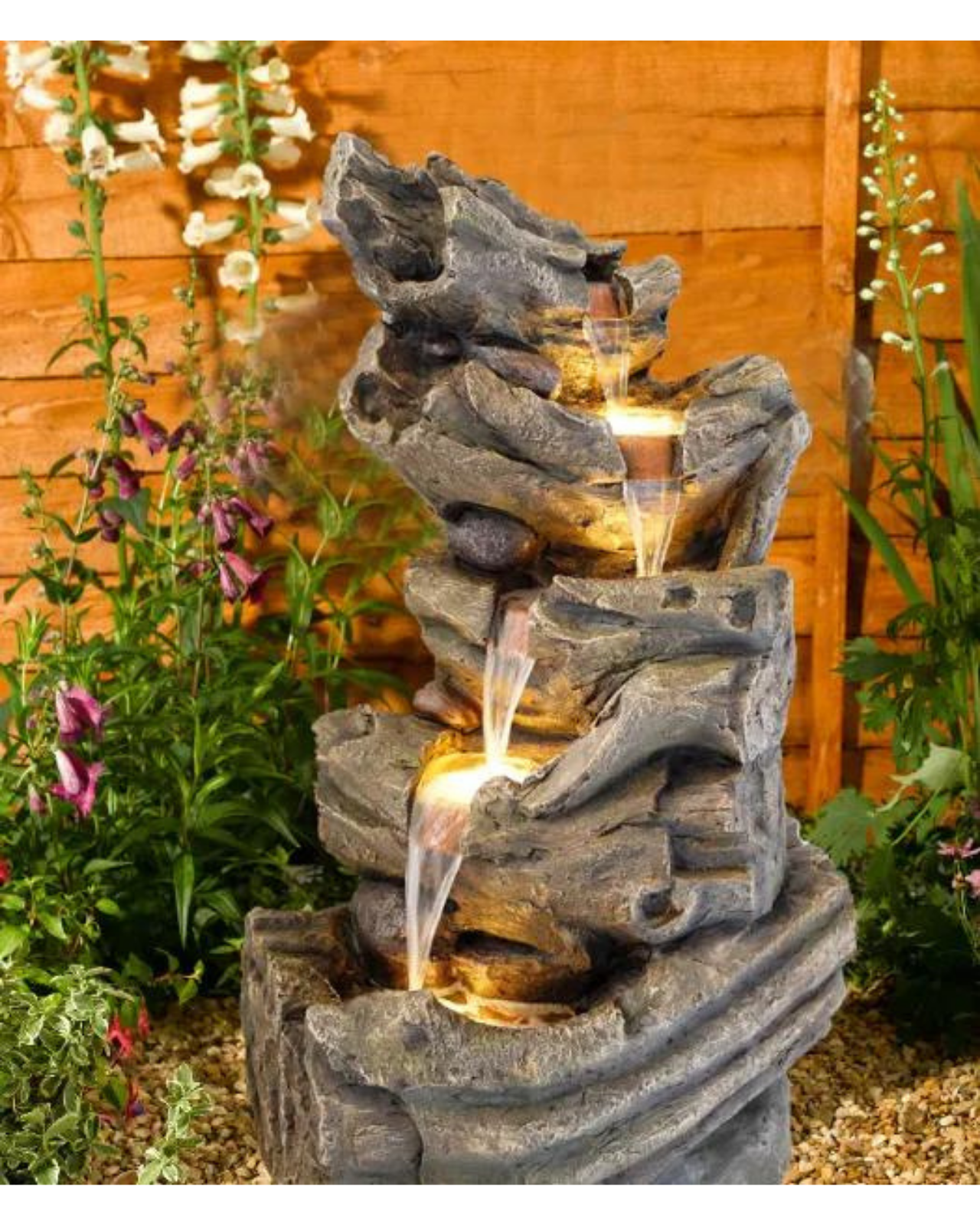 Logfall - Wooden Logs Waterfall LED Light Water Feature