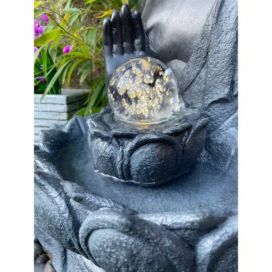 Divine Calm - Buddha Garden Water Feature with Glowing Orb