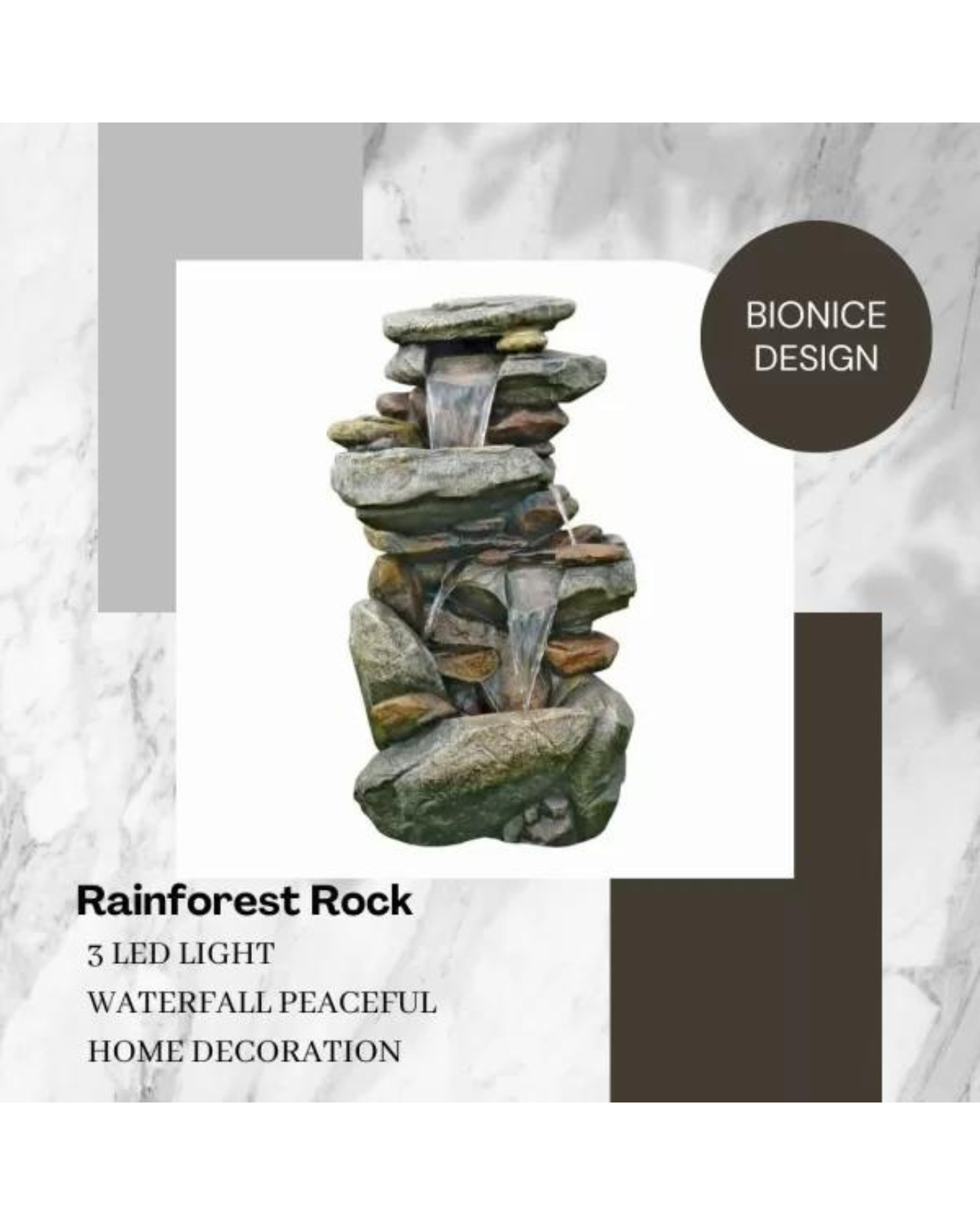 Haven - Rock Cascading LED Light Water Feature