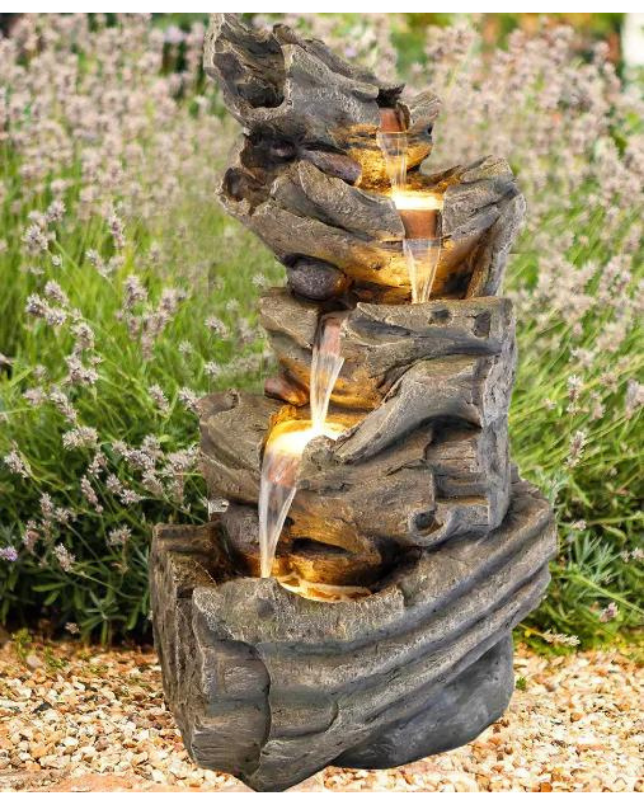 Logfall - Wooden Logs Waterfall LED Light Water Feature
