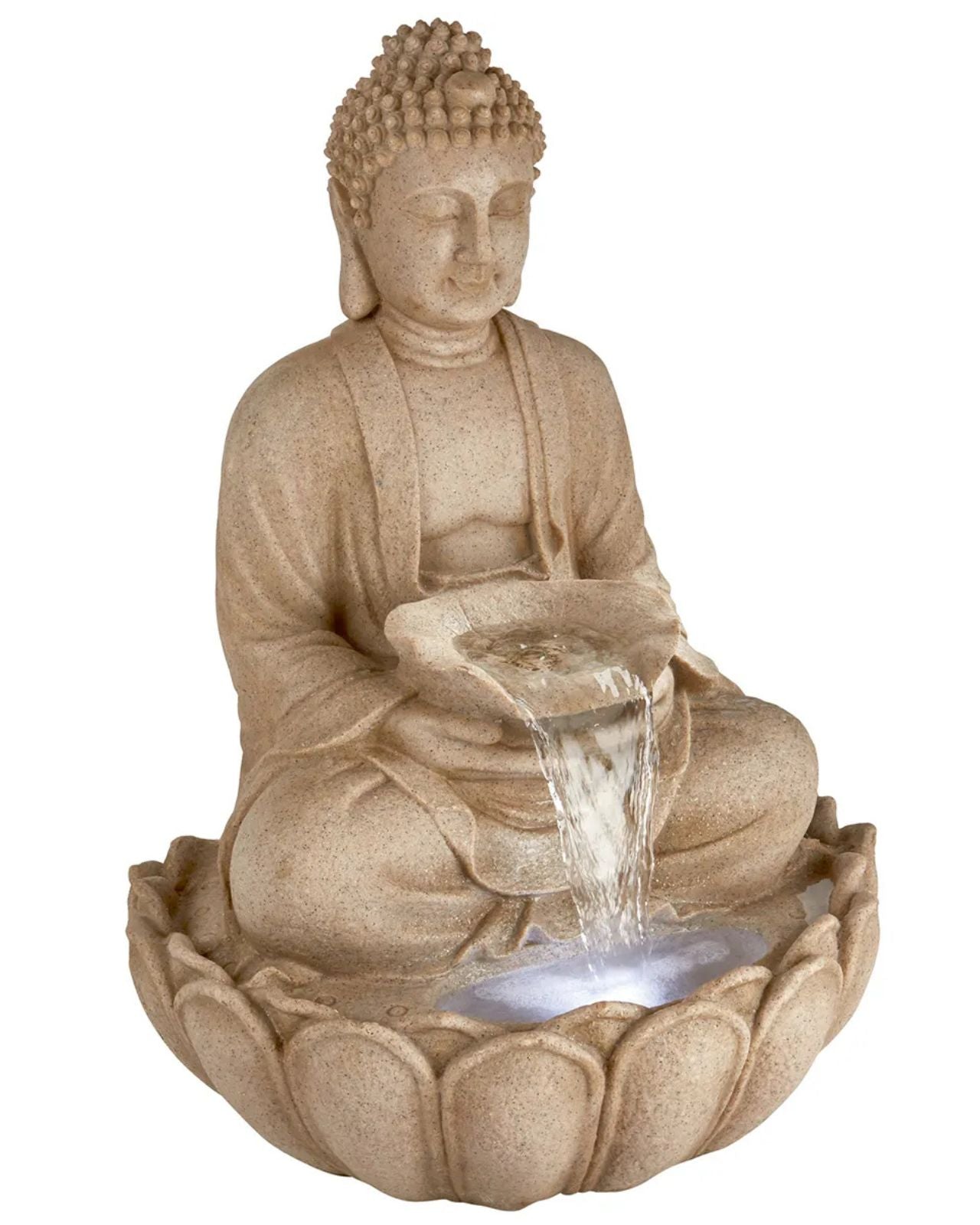Bodhi Spring - Buddha Sandstone LED Light Water Feature