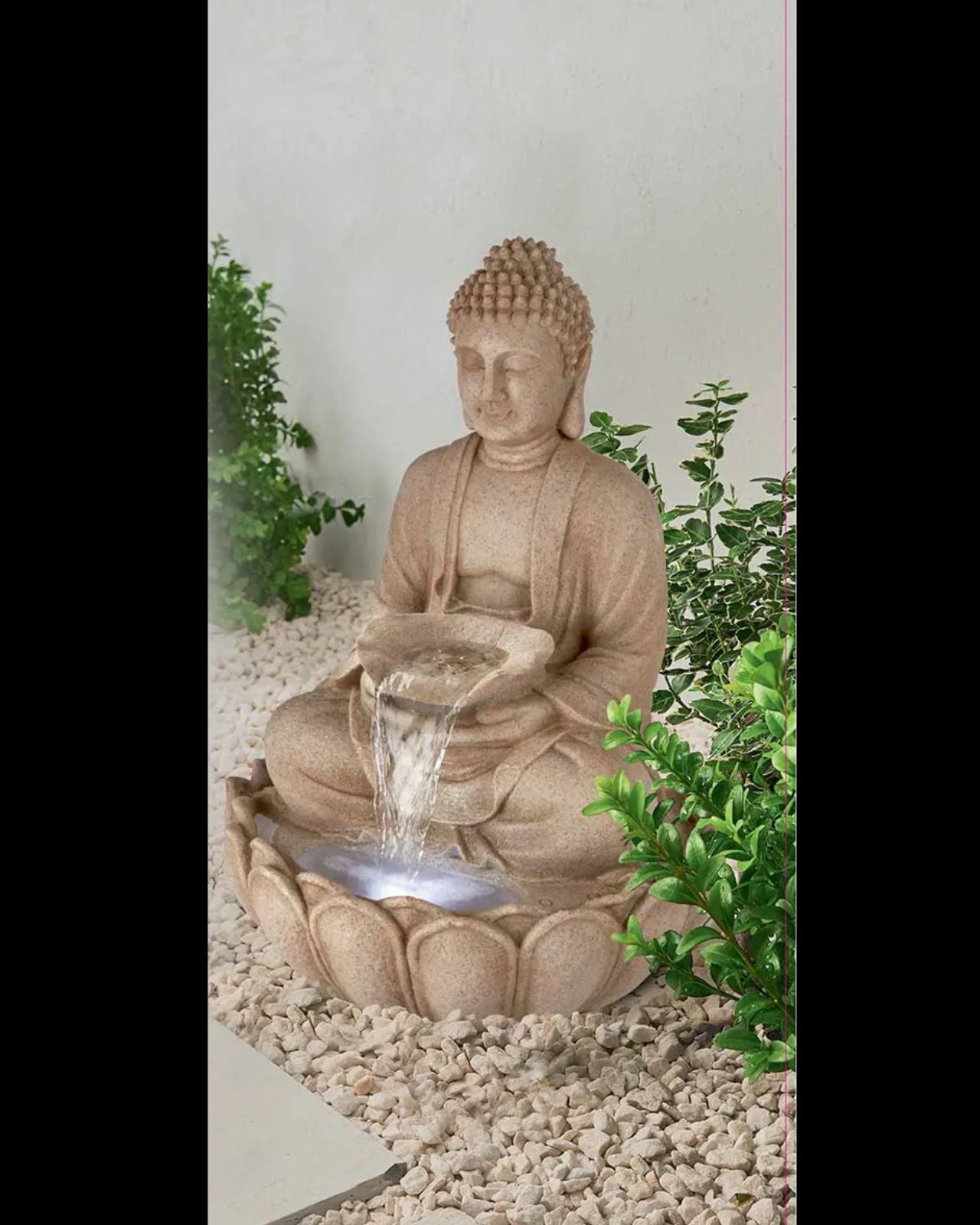 Bodhi Spring - Buddha Sandstone LED Light Water Feature