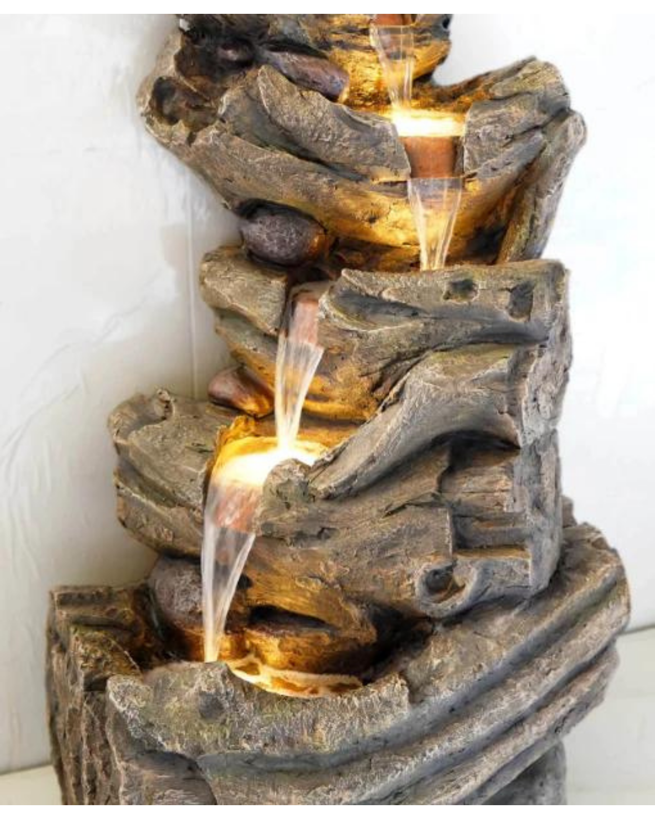 Logfall - Wooden Logs Waterfall LED Light Water Feature
