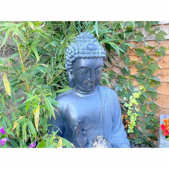 Divine Calm - Buddha Garden Water Feature with Glowing Orb