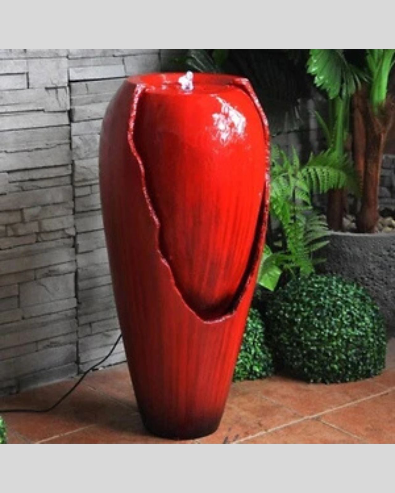 Modern Ceramic-Style Bubbling Urn LED Water Feature