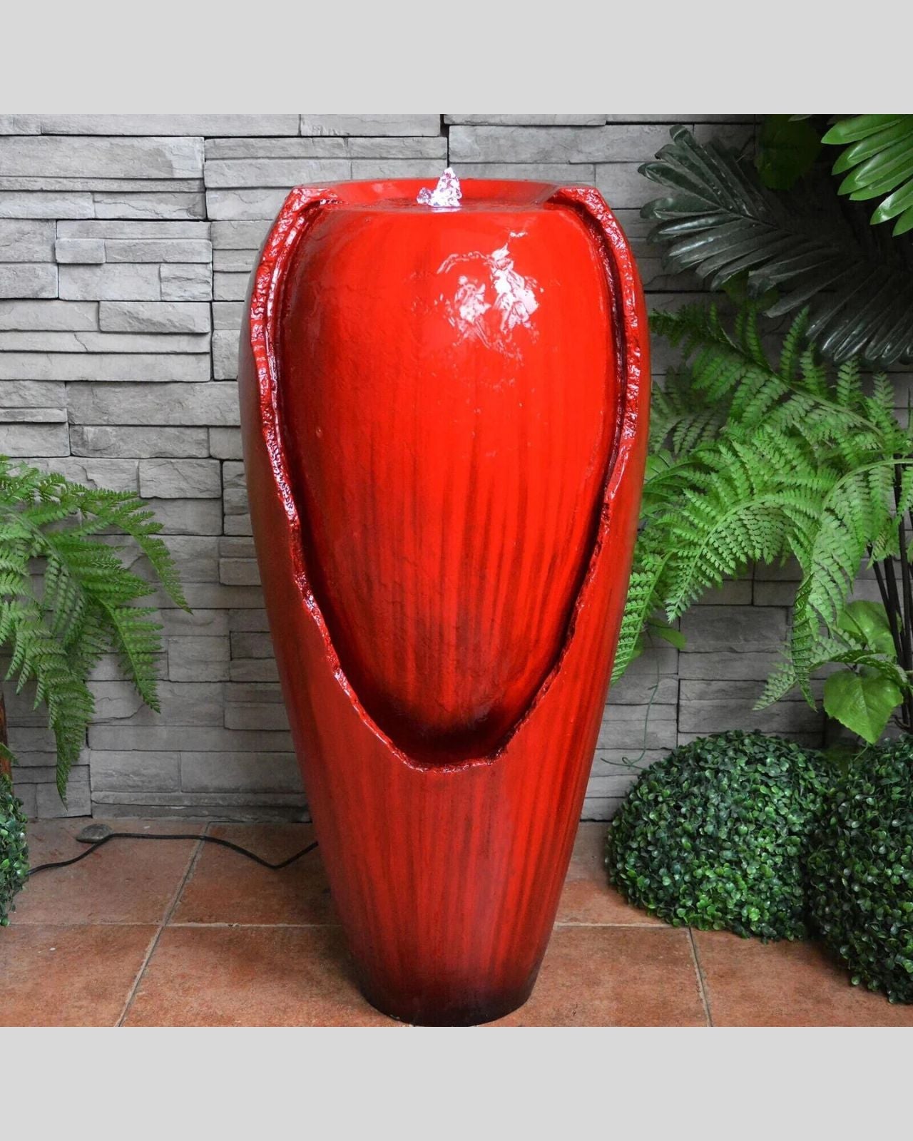 Modern Ceramic-Style Bubbling Urn LED Water Feature