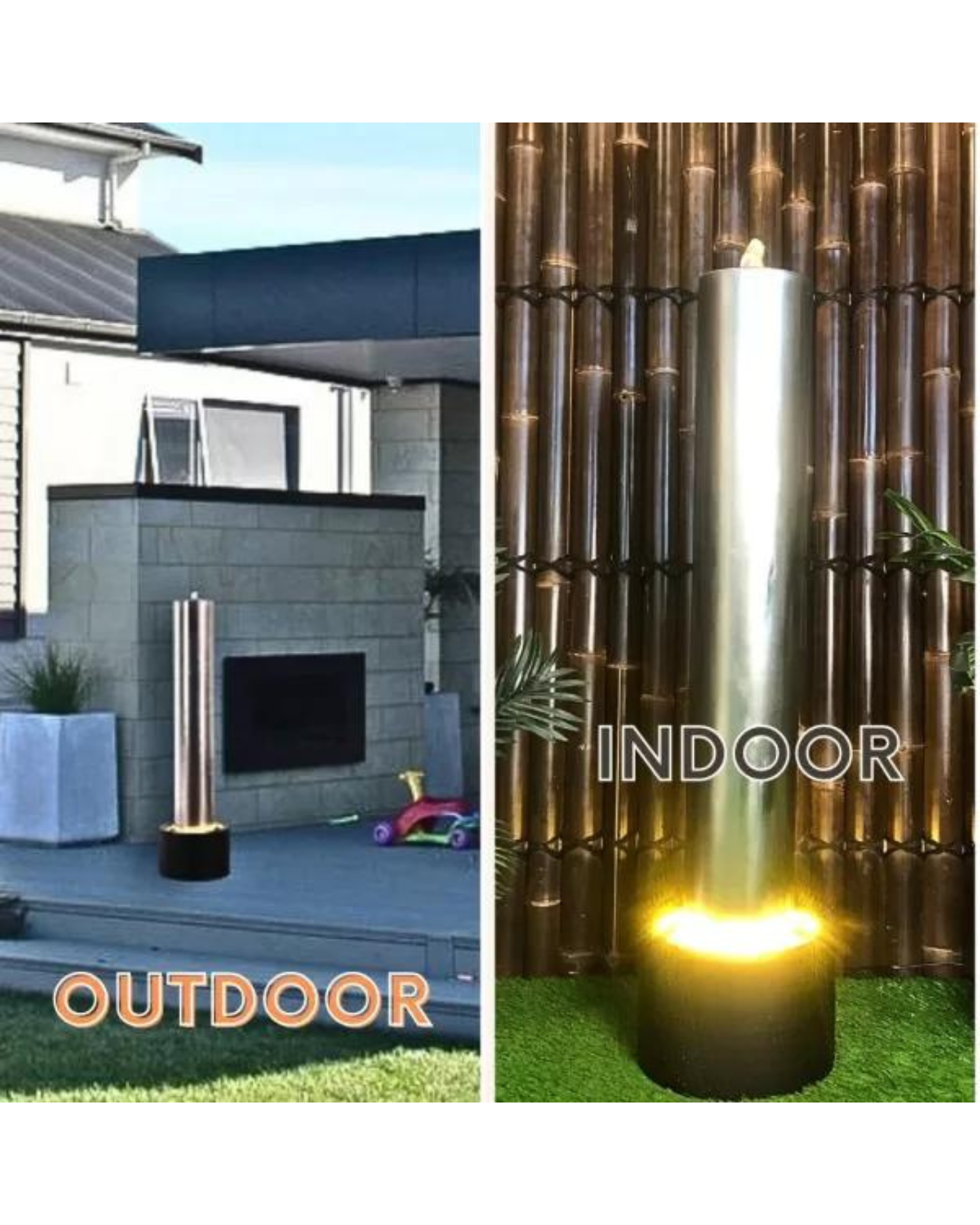 Sparkle - Stainless Steel Pillar Garden Water Feature