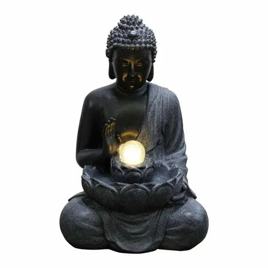 Divine Calm - Buddha Garden Water Feature with Glowing Orb