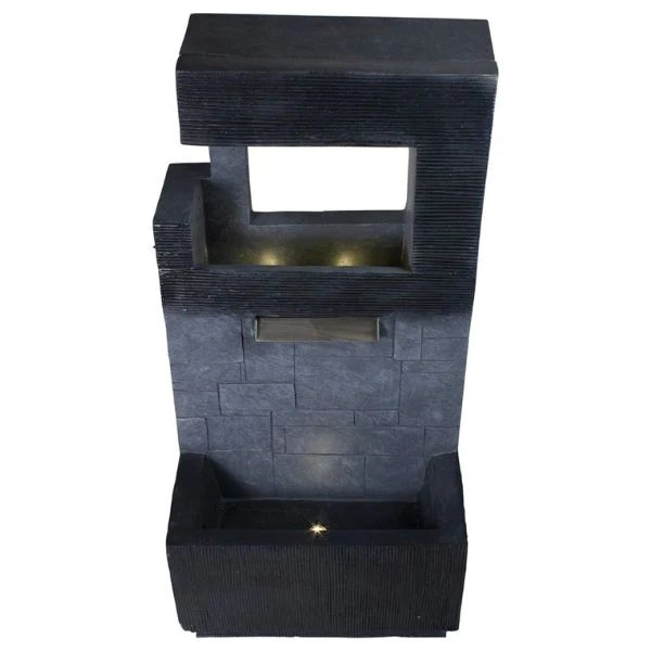 Modern Rectangular LED Lit Spout Wall Water Feature