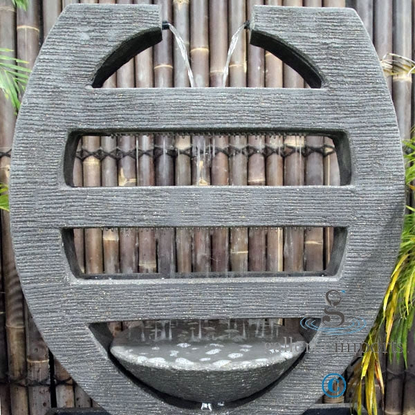 Seep - Balinese Concrete Harp Cascade Water Feature 120cm