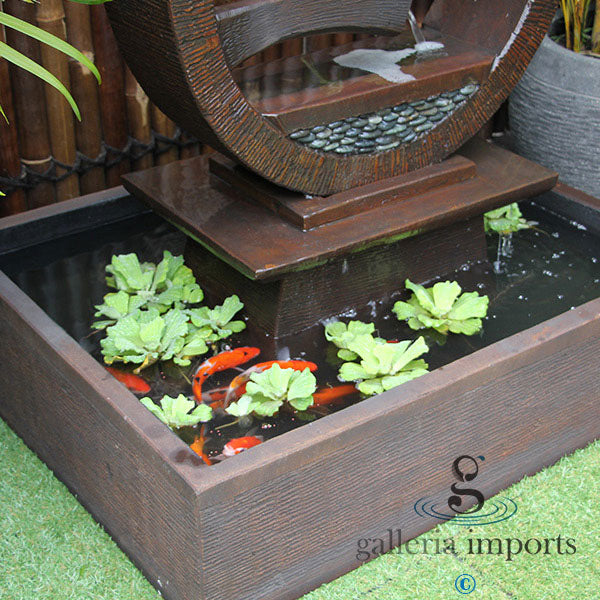 Peace - Balinese Concrete Wagon Wheel Sphere Water Feature