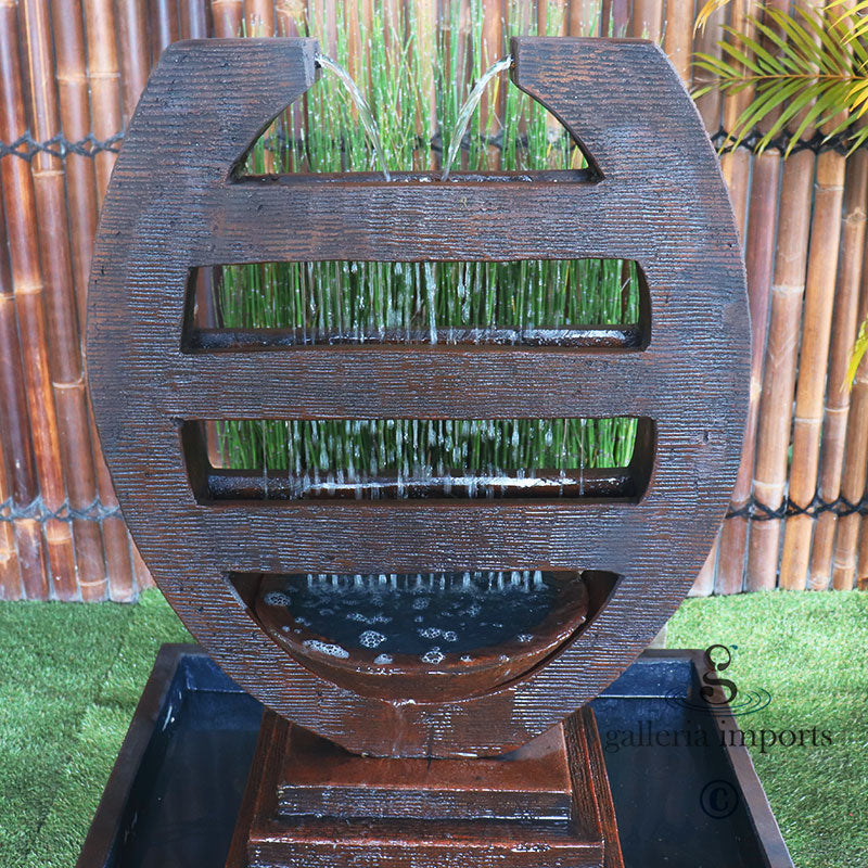 Seep - Balinese Concrete Harp Cascade Water Feature 120cm