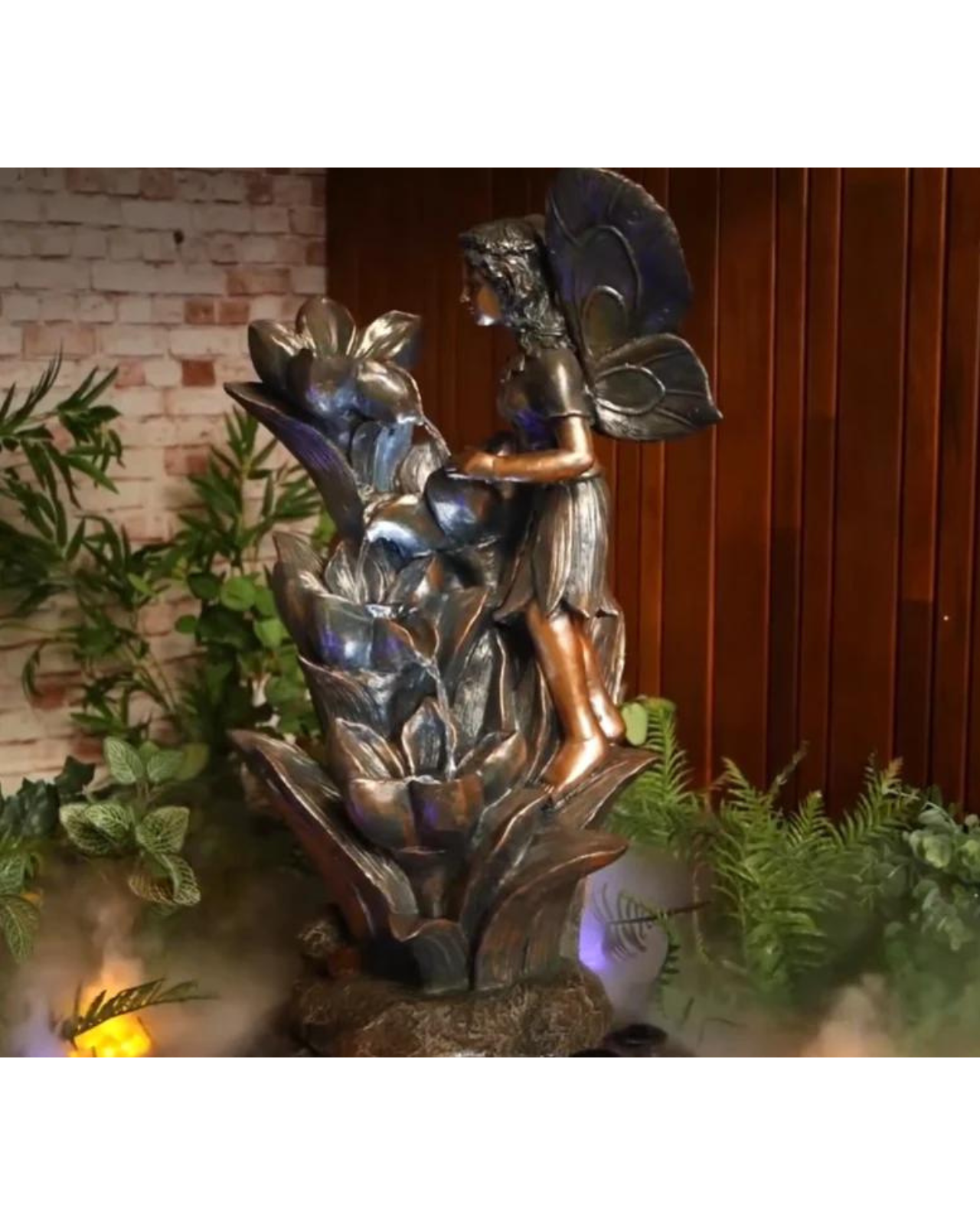 Fairy with Flower LED Light Water Feature 71cm