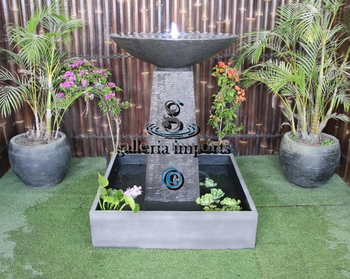 Umbul - Balinese Concrete Aquarius Tower Bowl Water Feature