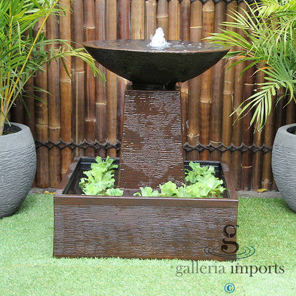 Umbul - Balinese Concrete Aquarius Tower Bowl Water Feature