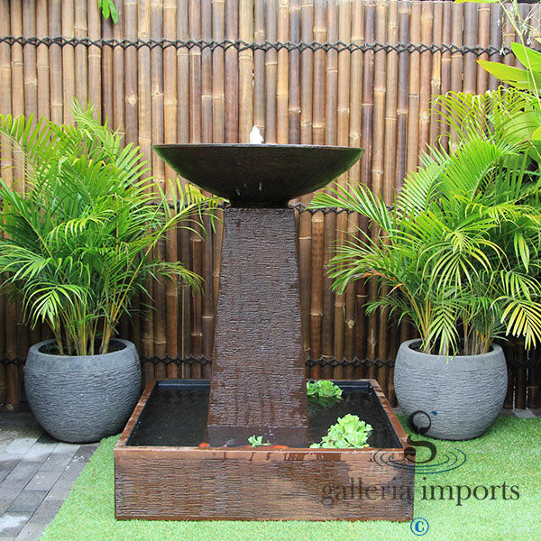 Umbul - Balinese Concrete Aquarius Tower Bowl Water Feature