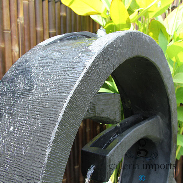 Peace - Balinese Concrete Wagon Wheel Sphere Water Feature