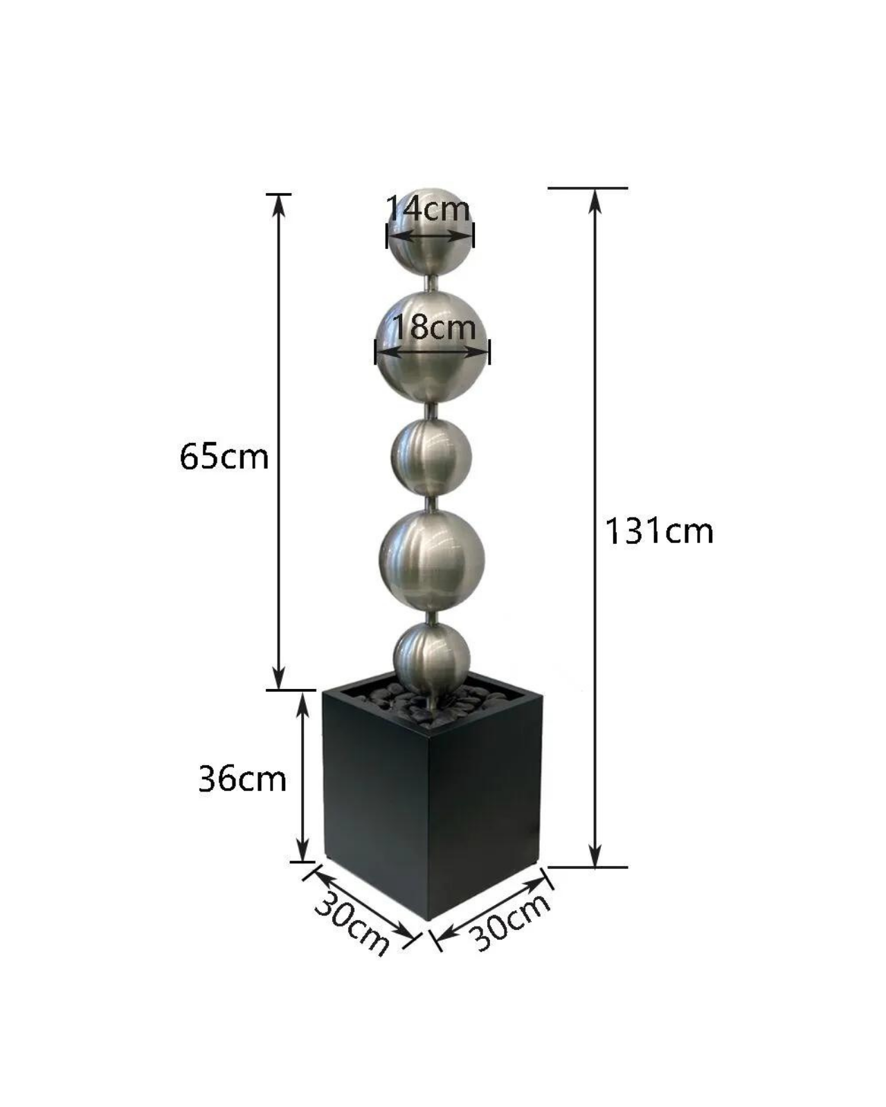 Cove - Stainless Steel Sphere Balls Lighting Water Feature