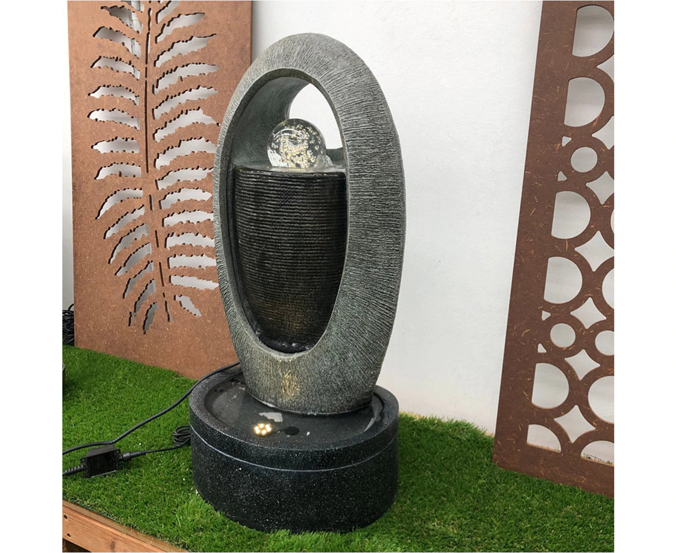 Tidiq - Sphere Ball Lighting Curve Water Feature Fountain