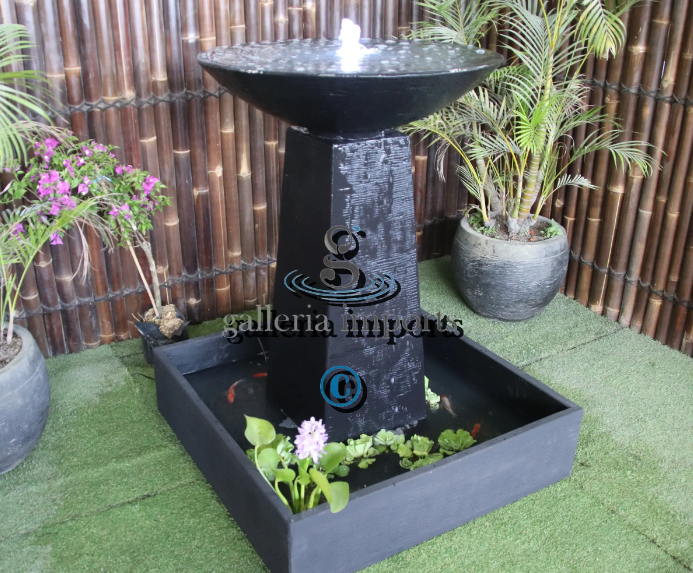 Umbul - Balinese Concrete Aquarius Tower Bowl Water Feature
