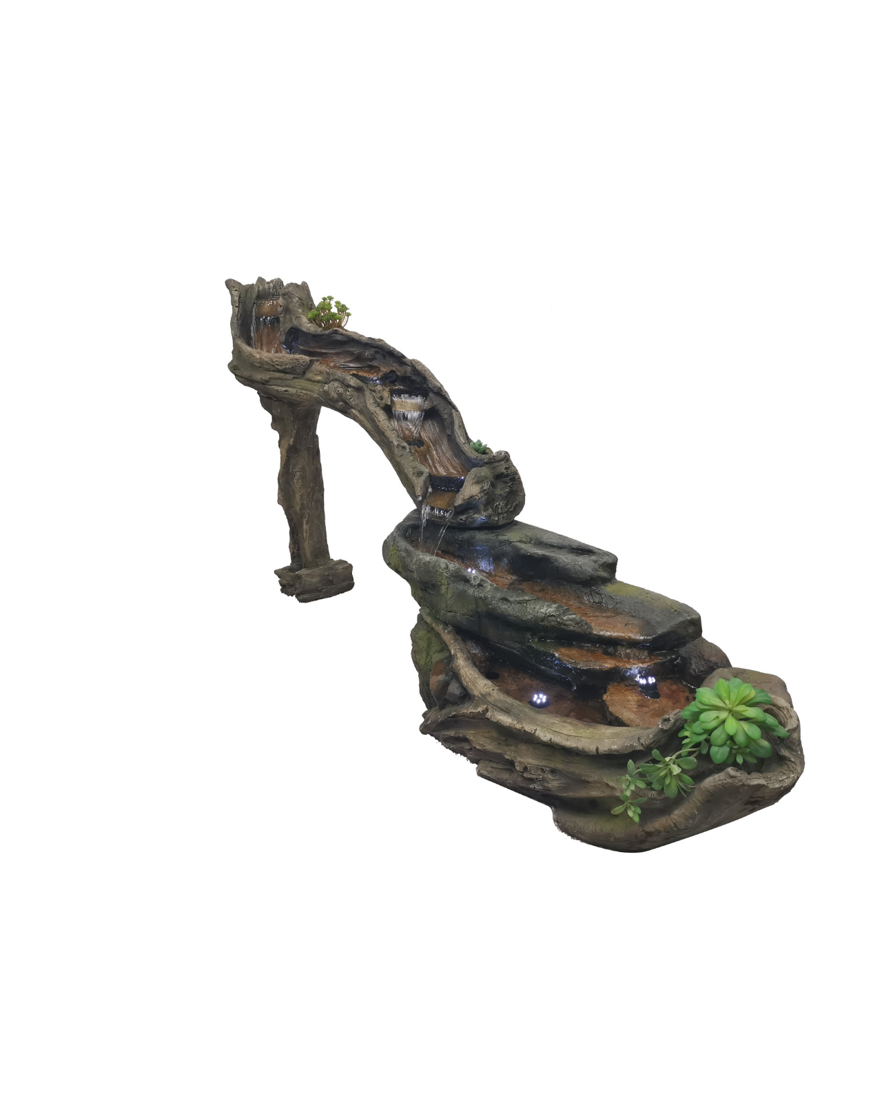 Wisp - Log Rock Lighting Water Feature Fountain 96cm