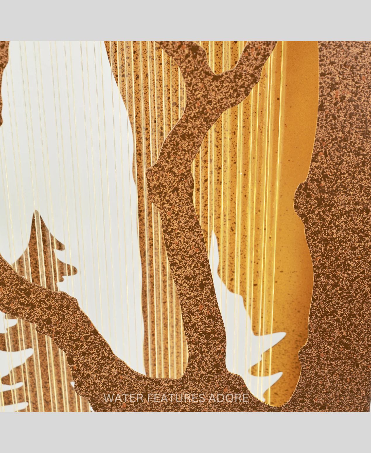 Tree and birds water fountain with a textured brown background