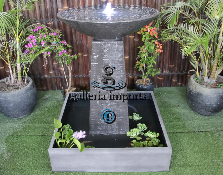 Umbul - Balinese Concrete Aquarius Tower Bowl Water Feature