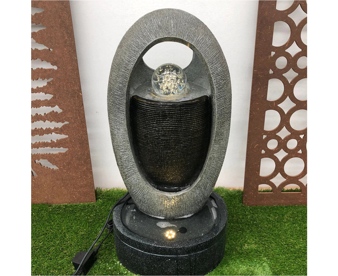 Tidiq - Sphere Ball Lighting Curve Water Feature Fountain