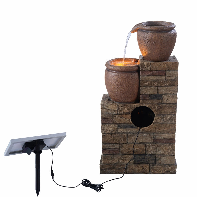 Abyss - Solar 4 Tier Bowls Lighting Water Feature