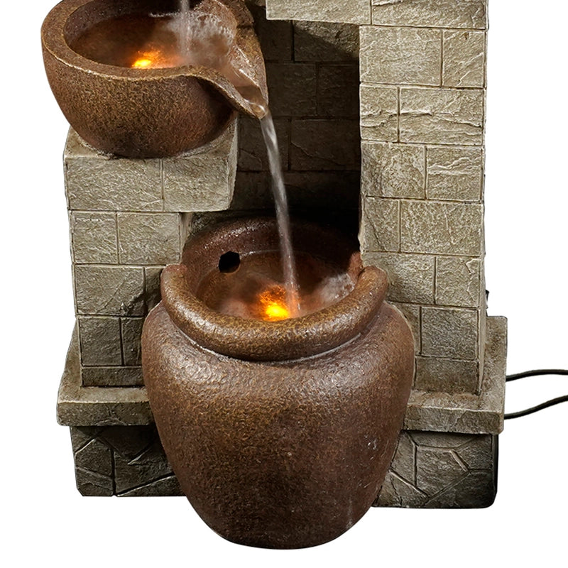 Inrush - Solar 4 Tier Bowls Lighting Water Feature