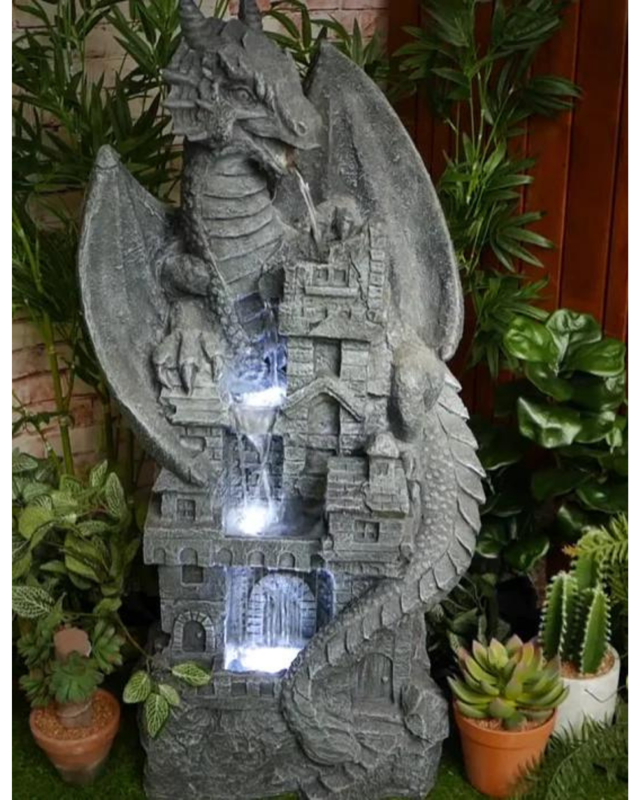 Dragon LED Light Water Feature 93cm