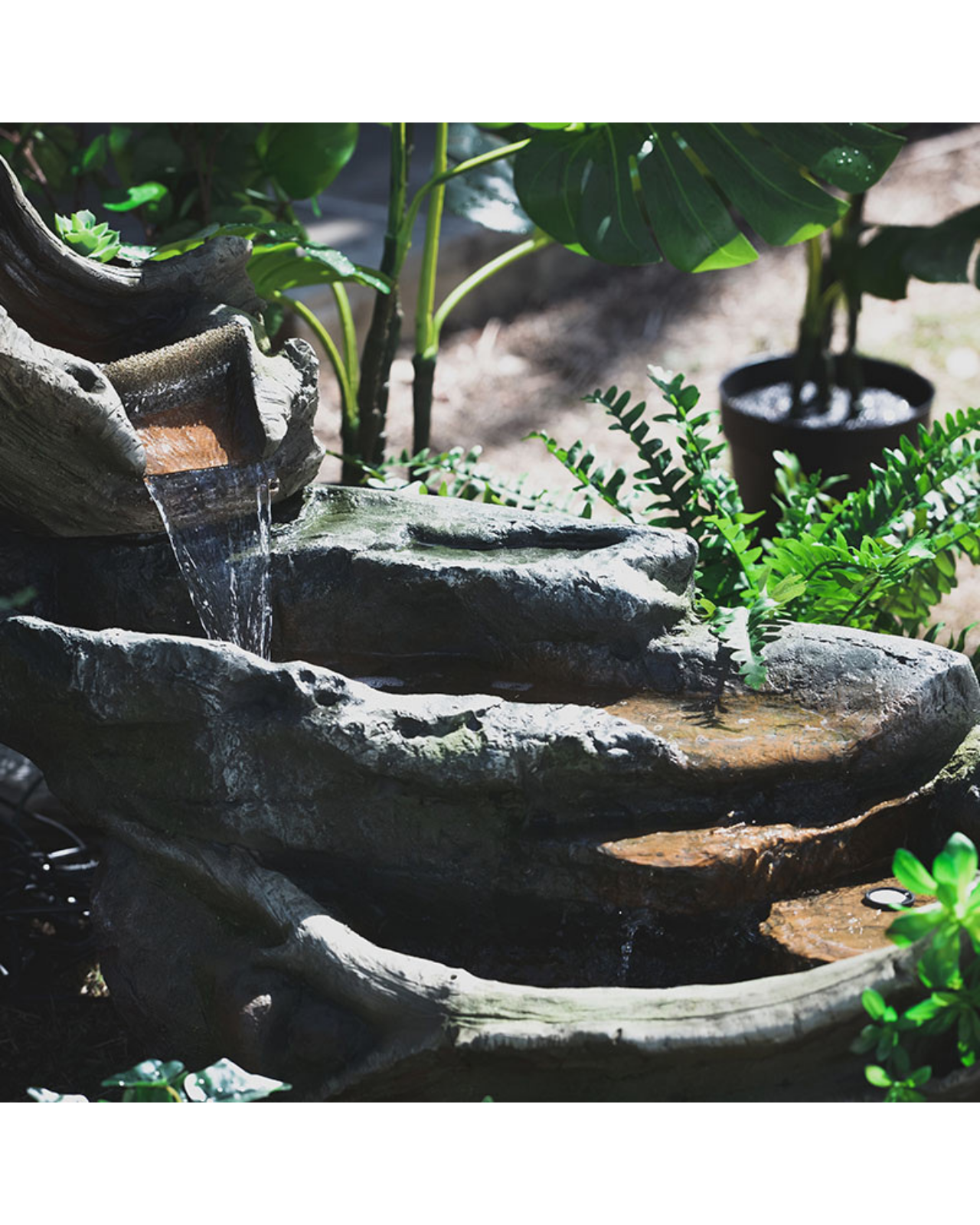 Wisp - Log Rock Lighting Water Feature Fountain 96cm