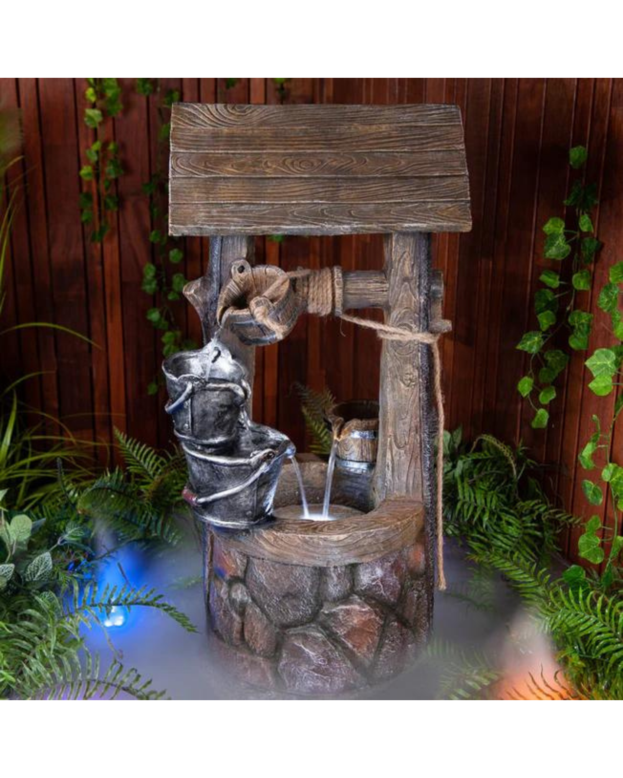 Wishing Well LED Light Water Feature 85cm
